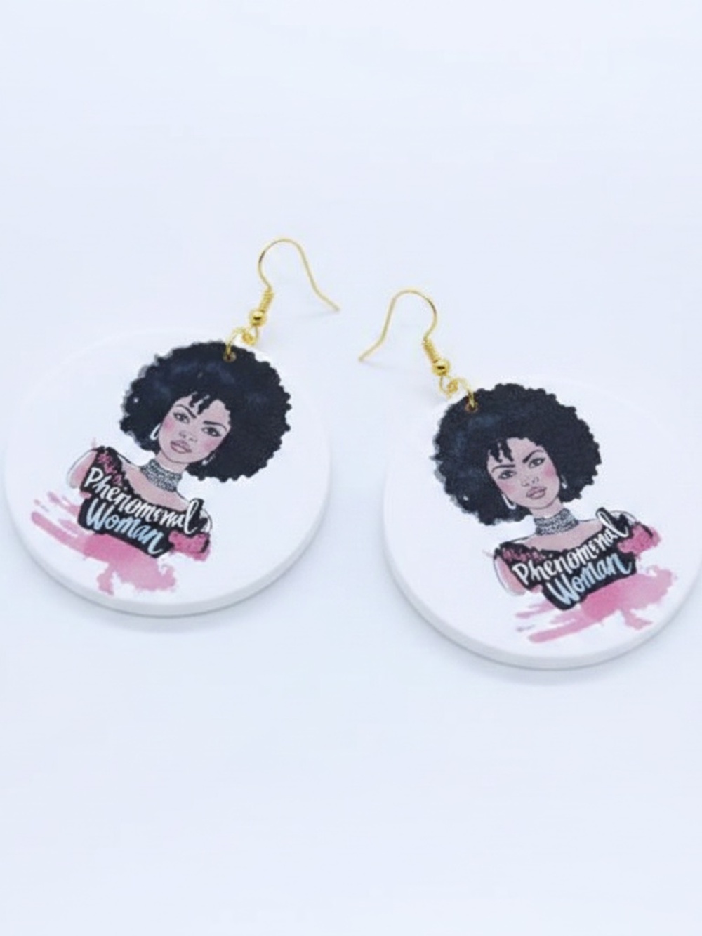 Womens Round Wood Ethnic Dangle Earrings